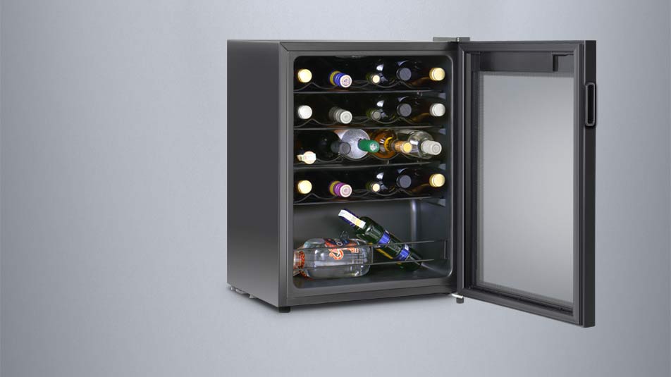 Vino Wine Cooler 66l Led Interior Light And Elegant Glass Door Fridge Inventor Appliances